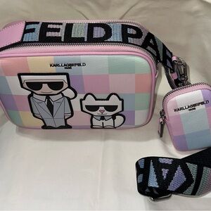 Karl Lagerfeld Pastel Checkered Crossbody Bag